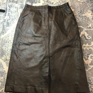 Leather clio chocolate brown skirt